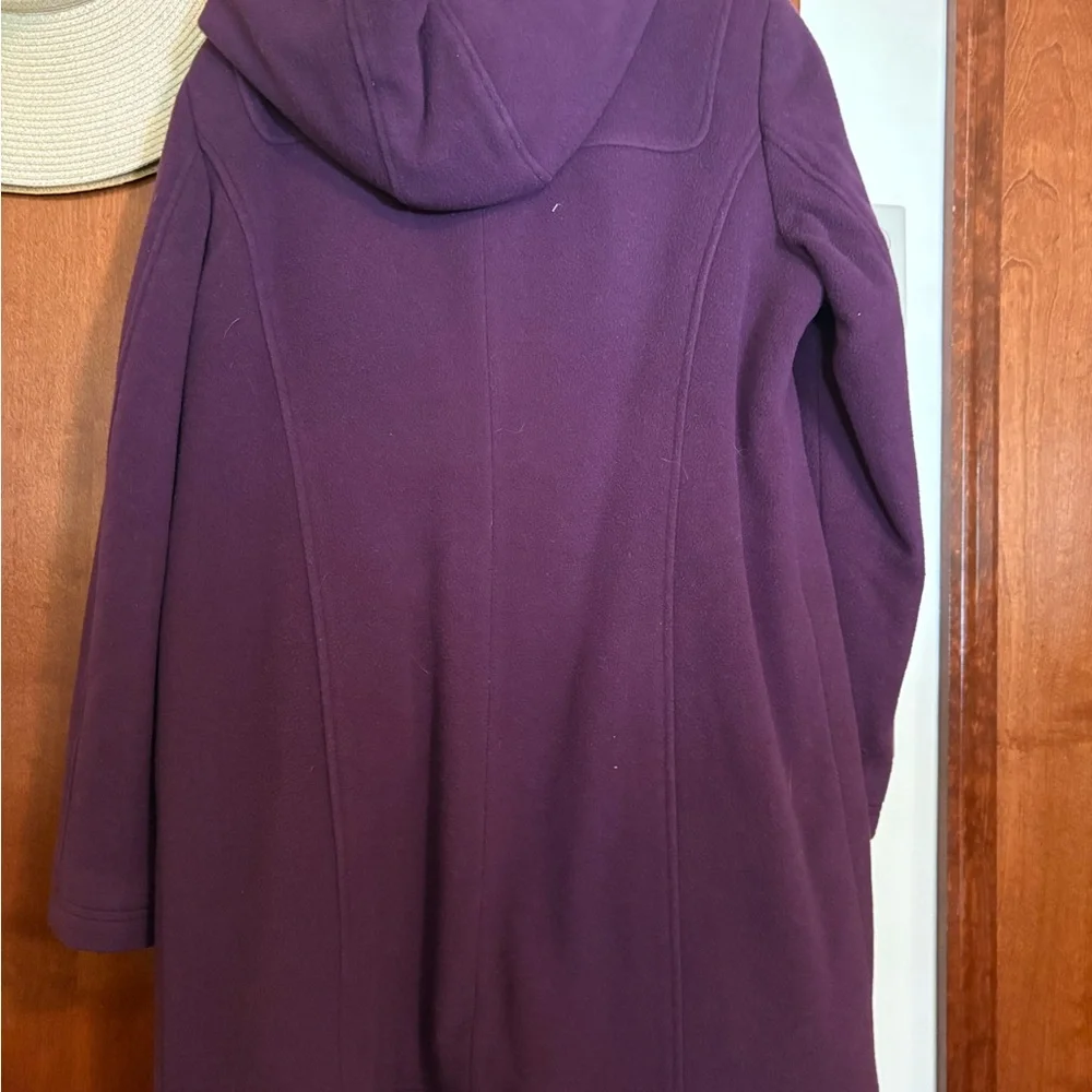 L.L. Bean Women's Rich Purple Toggle Trench Coat - Picture 3 of 4